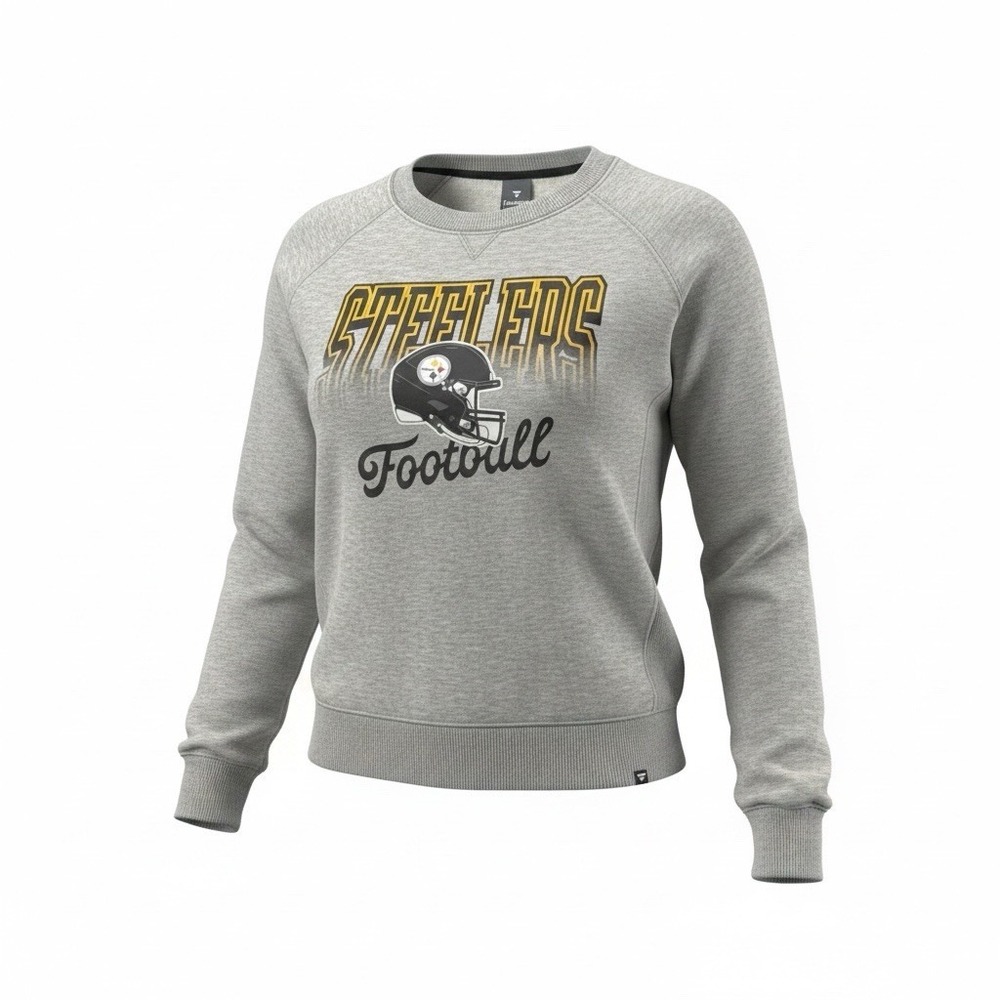 FANATICS Steelers Sweatshirt Large Gray Crewneck NFL Football